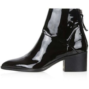 Topshop Midnight Ankle Boots Patent Leather Point